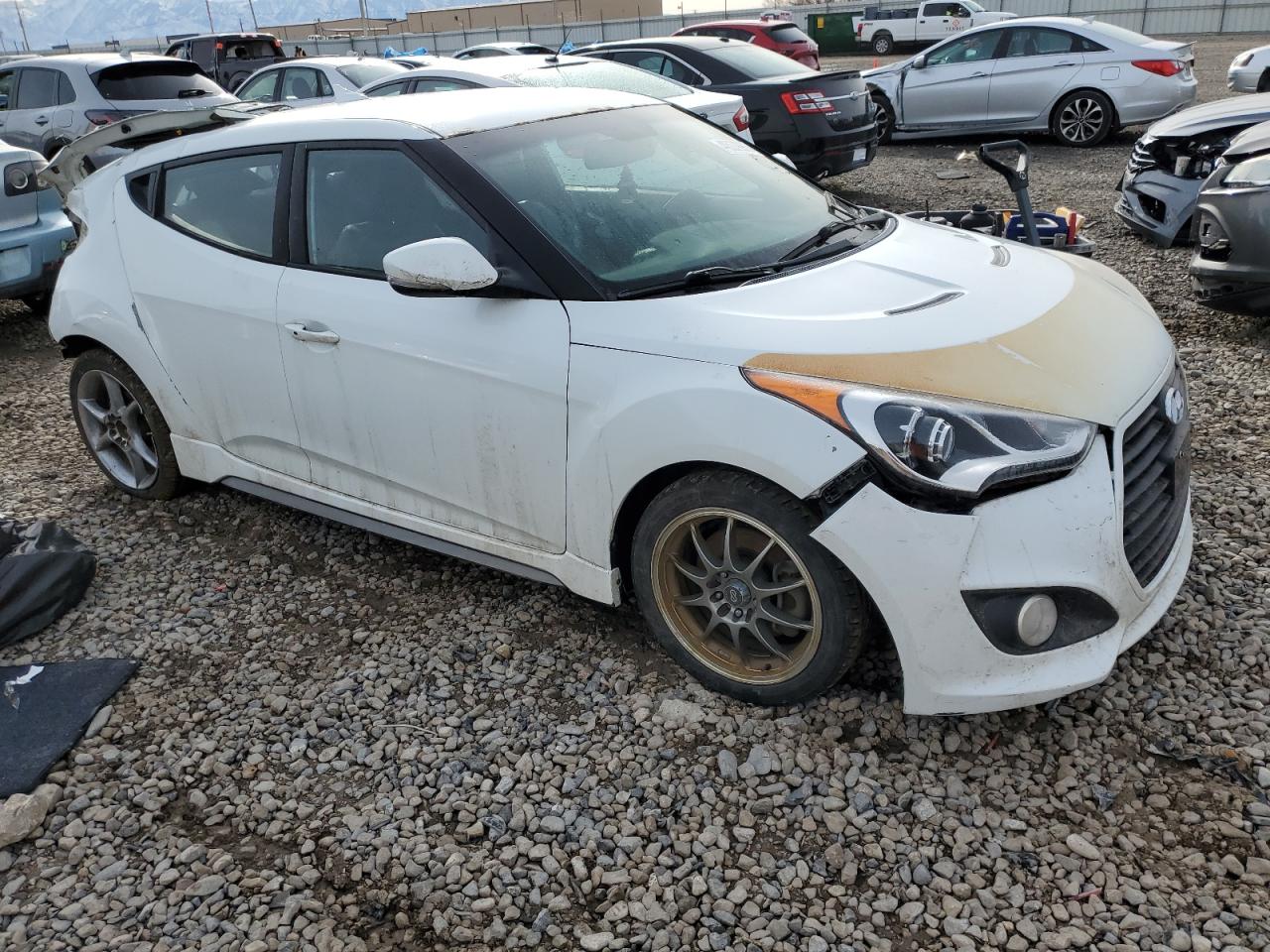 2014 Hyundai Veloster VIN KMHTC6AE5EU192450 Copart auction photo, rear end / all over damage thumbnail 4