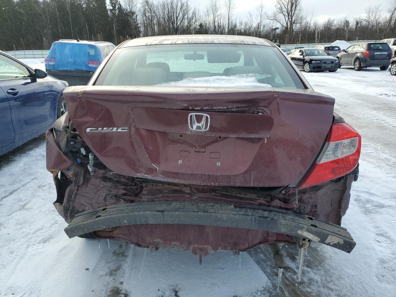 2012 Honda Civic VIN 2HGFB2F56CH575272 Copart auction photo, rear end damage thumbnail 6