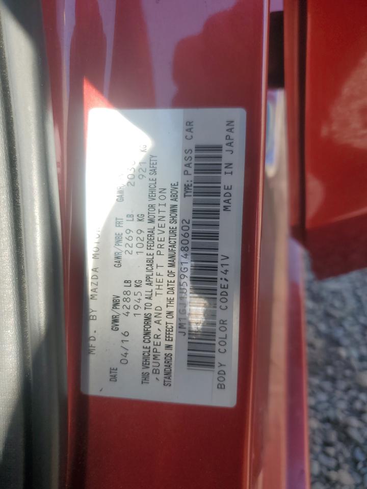 2016 Mazda 6 VIN JM1GJ1U59G1480602 Copart auction photo, mechanical damage thumbnail 12