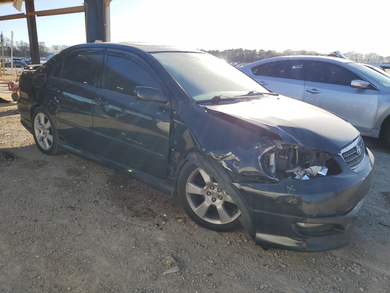 2007 Toyota Corolla VIN 2T1BR32E37C738593 Copart auction photo, front end / side damage thumbnail 4
