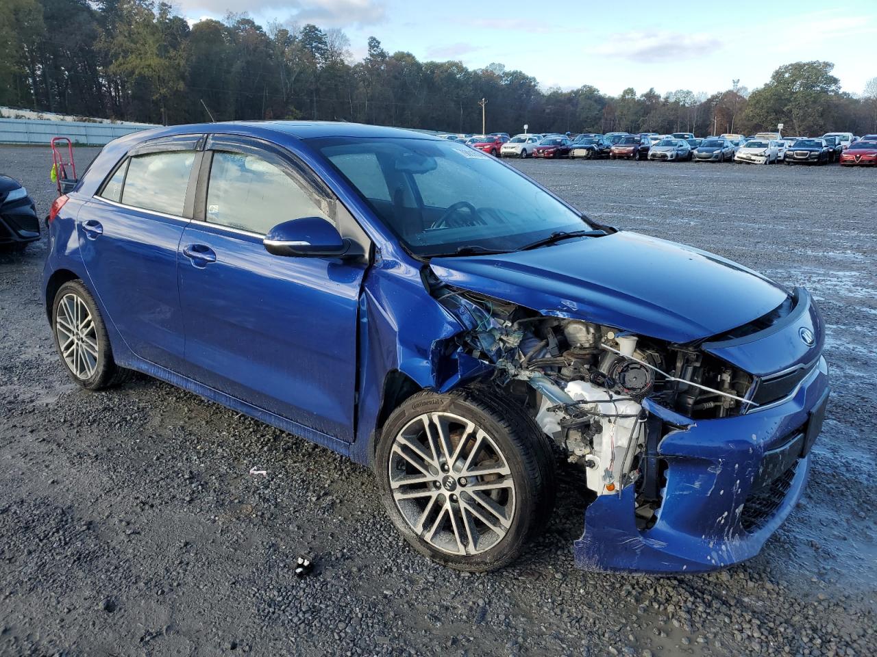 2018 KIA Rio VIN 3KPA35AB0JE034585 Copart auction photo, front end / side damage thumbnail 4