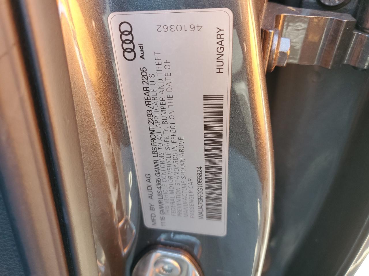 2016 Audi A3 VIN WAUA7GFF3G1055824 Copart auction photo, front end / minor dent/scratches damage thumbnail 12