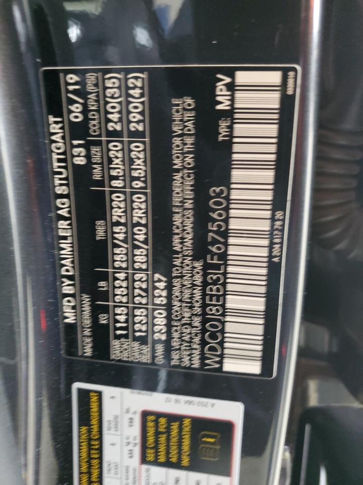 2020 Mercedes-Benz GLC VIN WDC0J8EB3LF675603 Copart auction photo, front end damage thumbnail 15