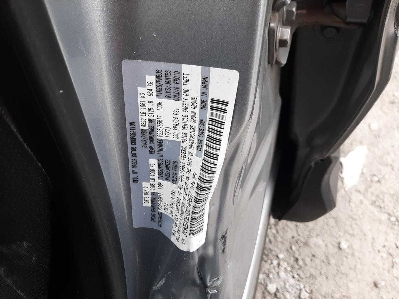 2013 Mazda CX-5 VIN JM3KE2CEXD0148537 Copart auction photo, side / rear end damage thumbnail 13