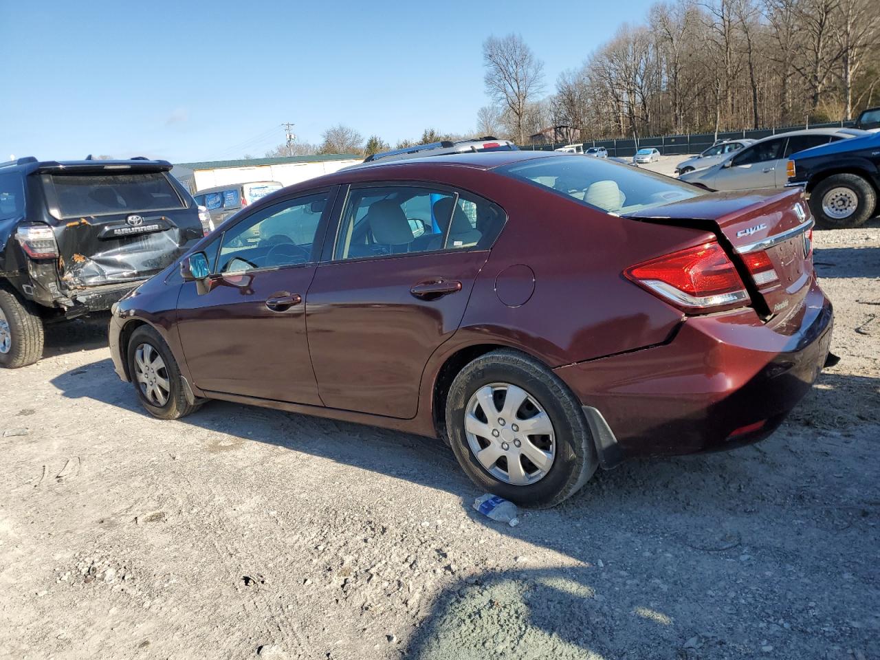 2013 Honda Civic VIN 2HGFB2F56DH556979 Copart auction photo, rear end damage thumbnail 2