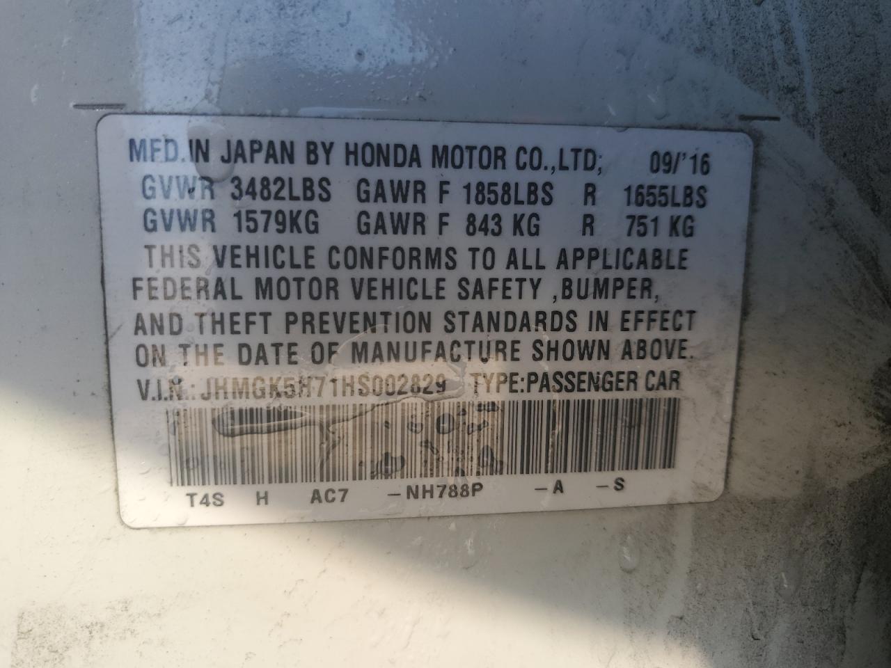 2017 Honda Fit VIN JHMGK5H71HS002829 Copart auction photo, front end damage thumbnail 13