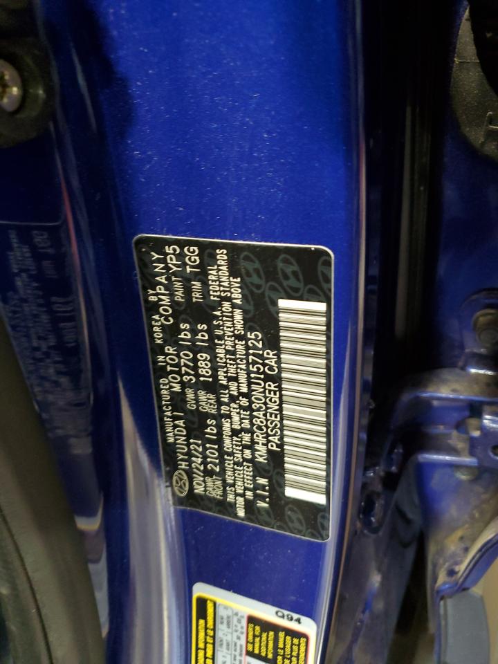 2022 Hyundai Venue VIN KMHRC8A30NU157125 Copart auction photo, front end damage thumbnail 13