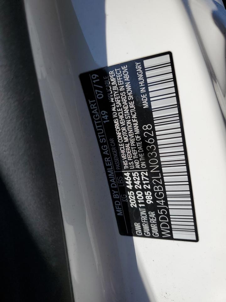 2020 Mercedes-Benz CLA-klasse VIN WDD5J4GB2LN033628 Copart auction photo, front end damage thumbnail 14