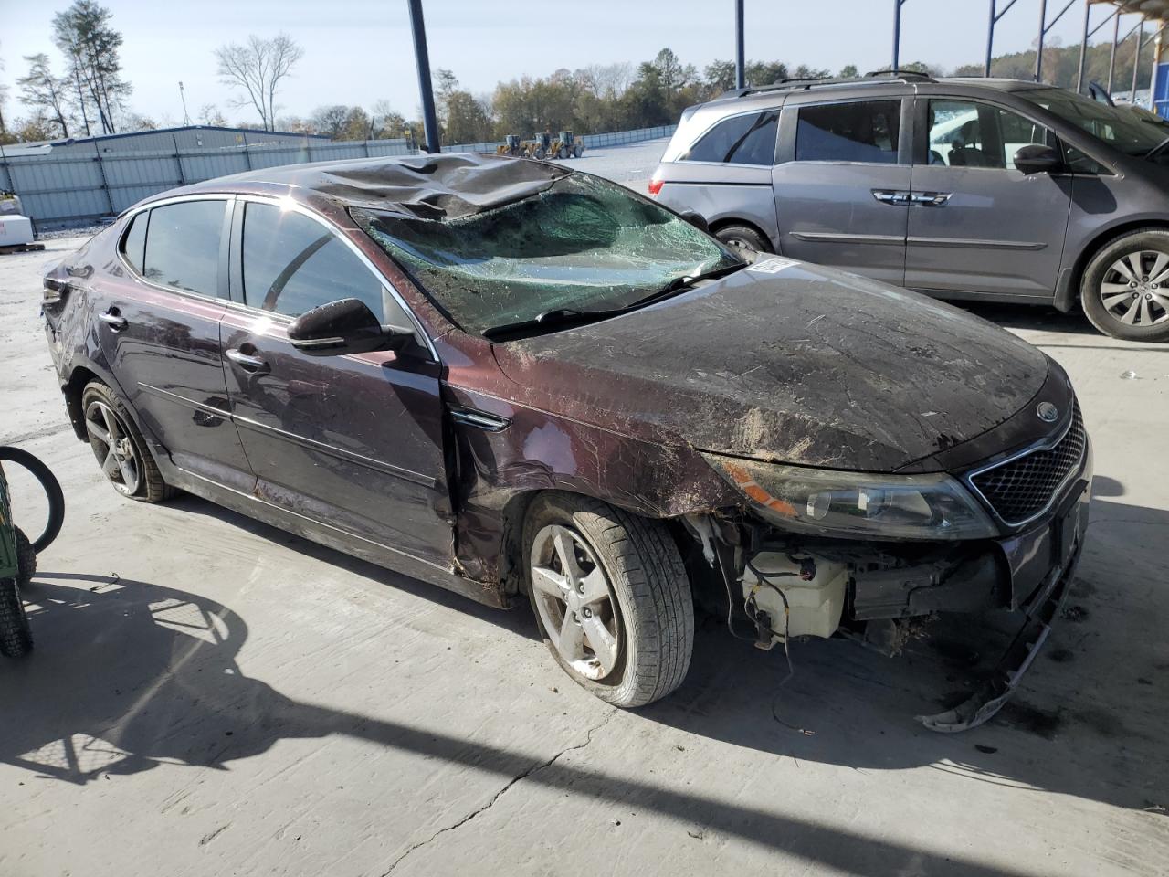 2014 KIA Optima VIN 5XXGM4A70EG303467 Copart auction photo, all over damage thumbnail 4