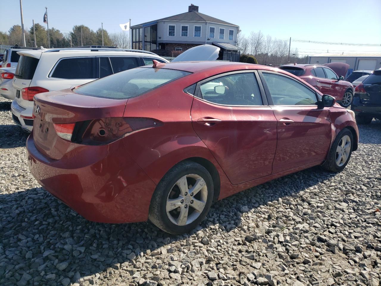 2011 Hyundai Elantra VIN KMHDH4AE4BU088702 Copart auction photo, front end / rear end damage thumbnail 3