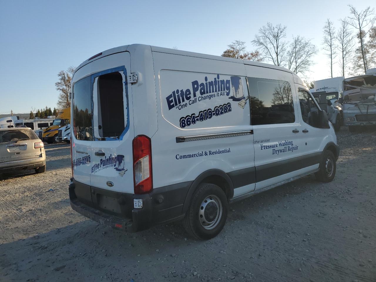 2016 Ford Transit VIN 1FTYE2CM9GKA40154 Copart auction photo, rear end damage thumbnail 3