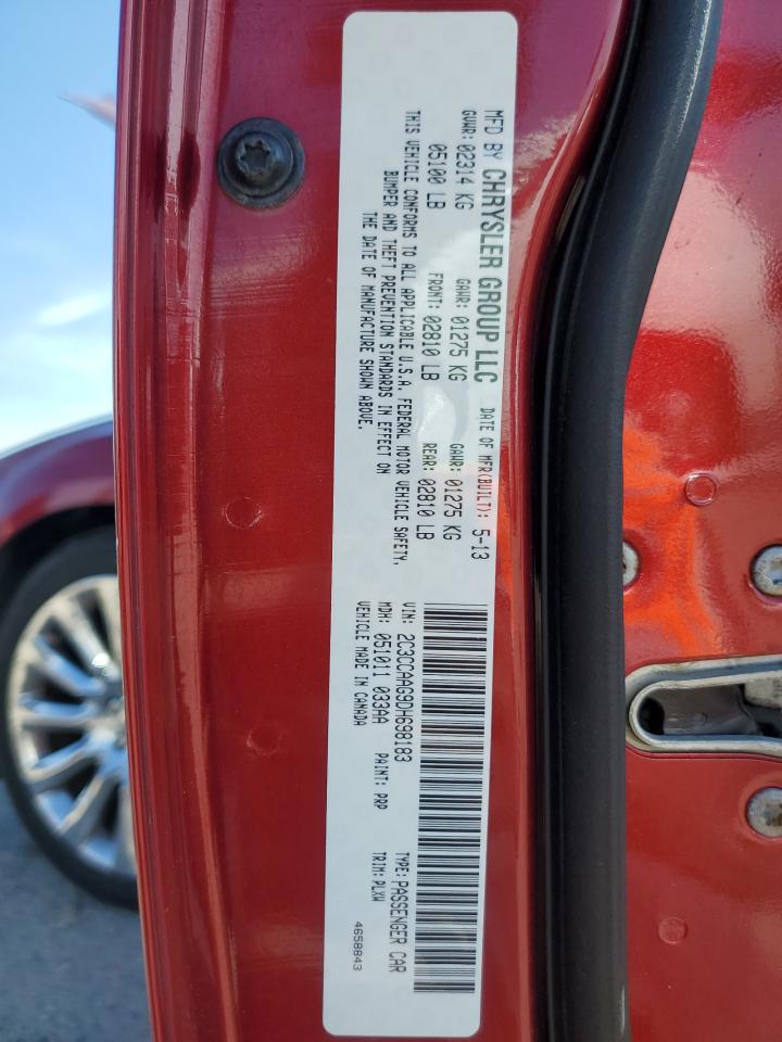 2013 Chrysler 300 VIN 2C3CCAAG9DH698183 Copart auction photo, front end damage thumbnail 14