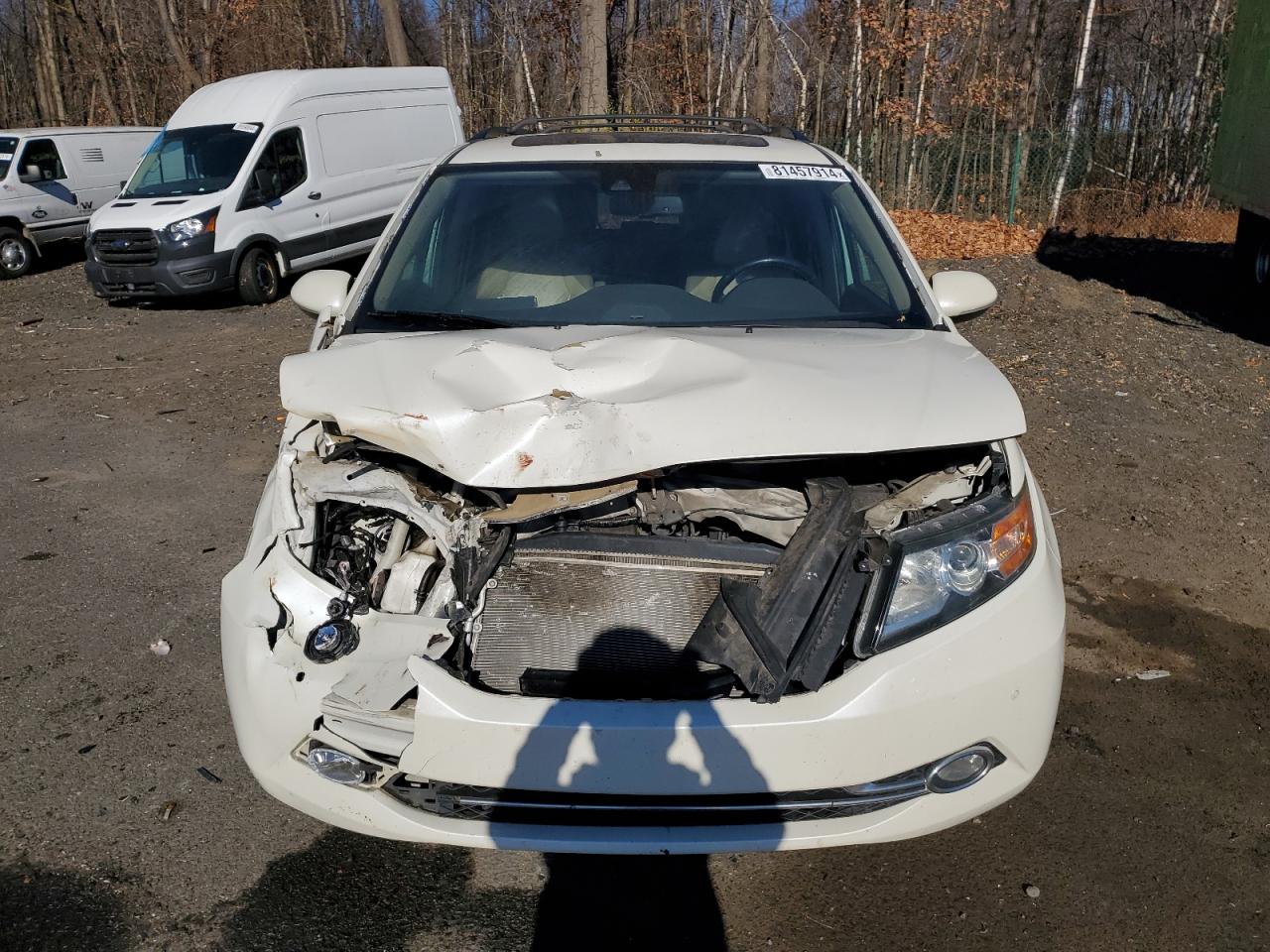 2015 Honda Odyssey VIN 5FNRL5H95FB001654 Copart auction photo, front end / side damage thumbnail 5