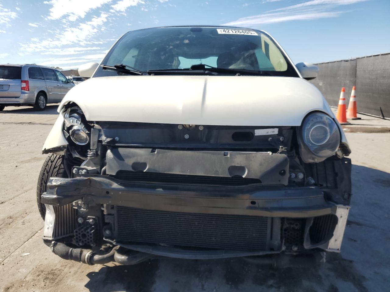 2018 Fiat 500 VIN 3C3CFFKH2JT504754 Copart auction photo, front end / rear end damage thumbnail 5