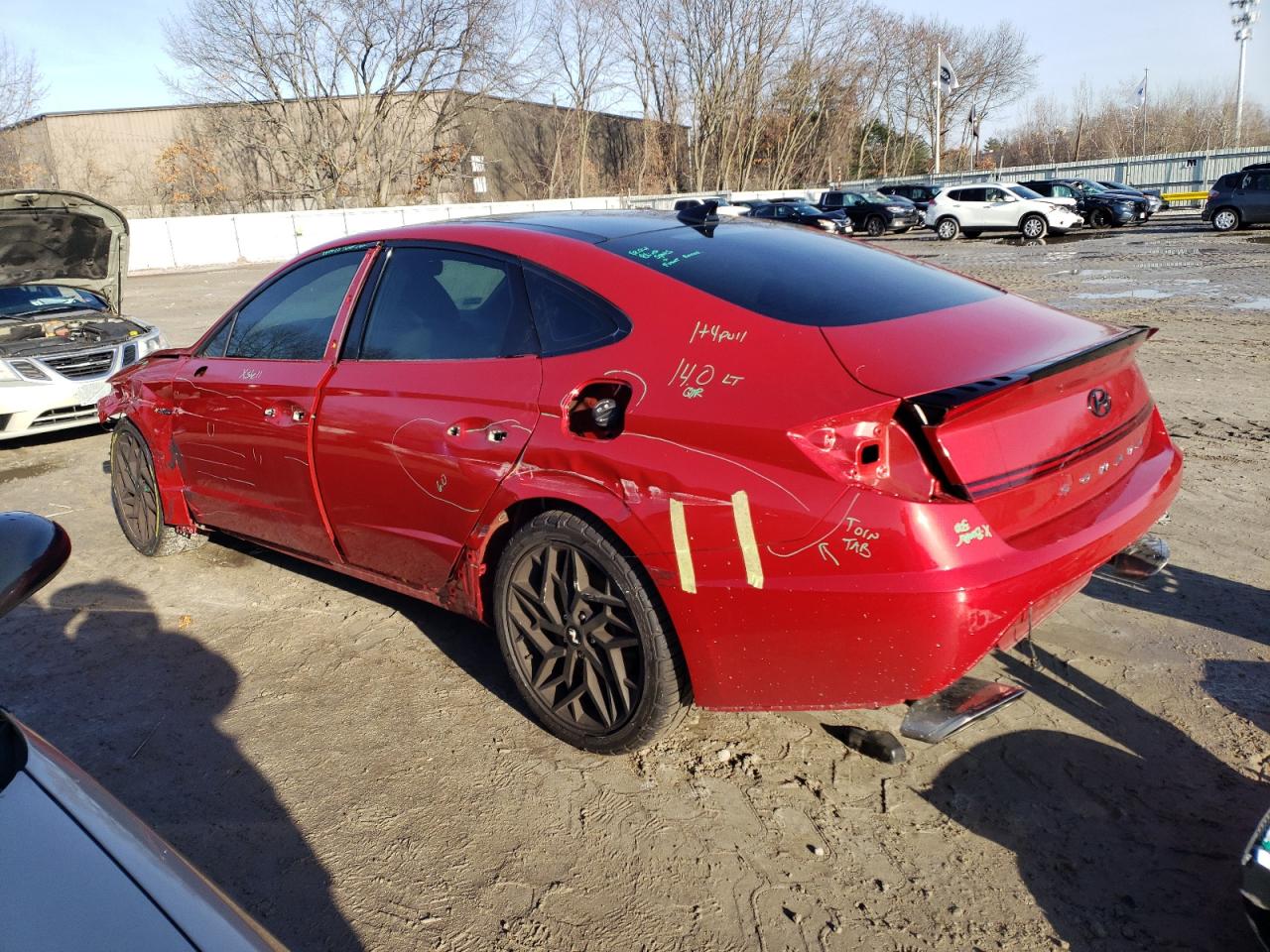2022 Hyundai Sonata VIN 5NPEK4JC9NH141000 Copart auction photo, all over damage thumbnail 2