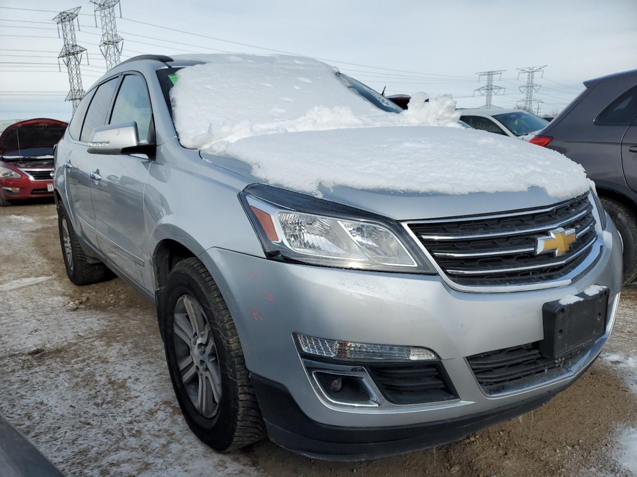2015 Chevrolet Traverse VIN 1GNKVGKDXFJ312453 Copart auction photo, side / front end damage thumbnail 4