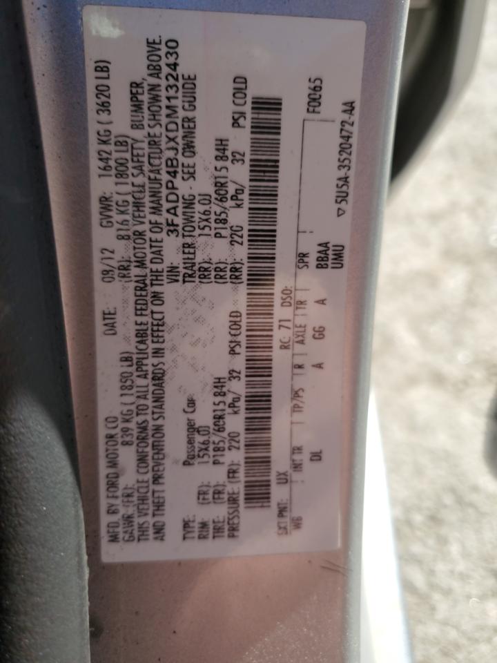 2013 Ford Fiesta VIN 3FADP4BJXDM132430 Copart auction photo, front end damage thumbnail 15
