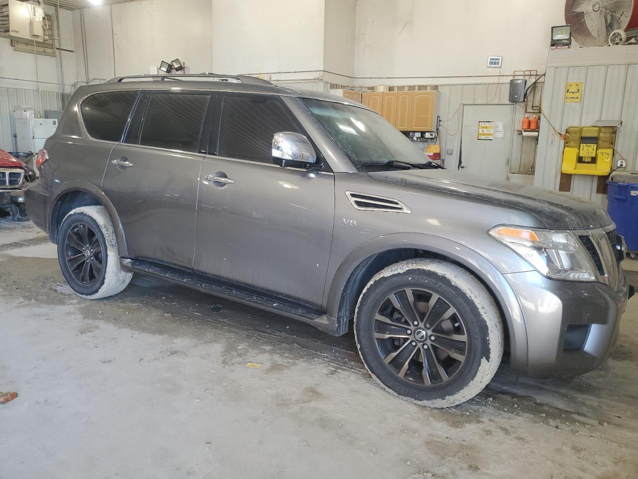 2017 Nissan Armada VIN JN8AY2NC1H9502023 Copart auction photo, front end / undercarriage damage thumbnail 4