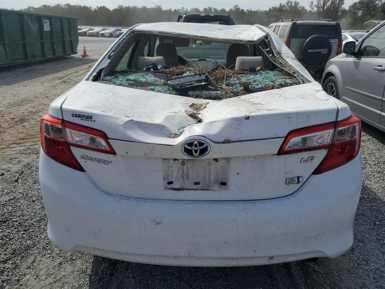 2013 Toyota Camry VIN 4T1BD1FK0DU074847 Copart auction photo, top/roof / rear end damage thumbnail 6