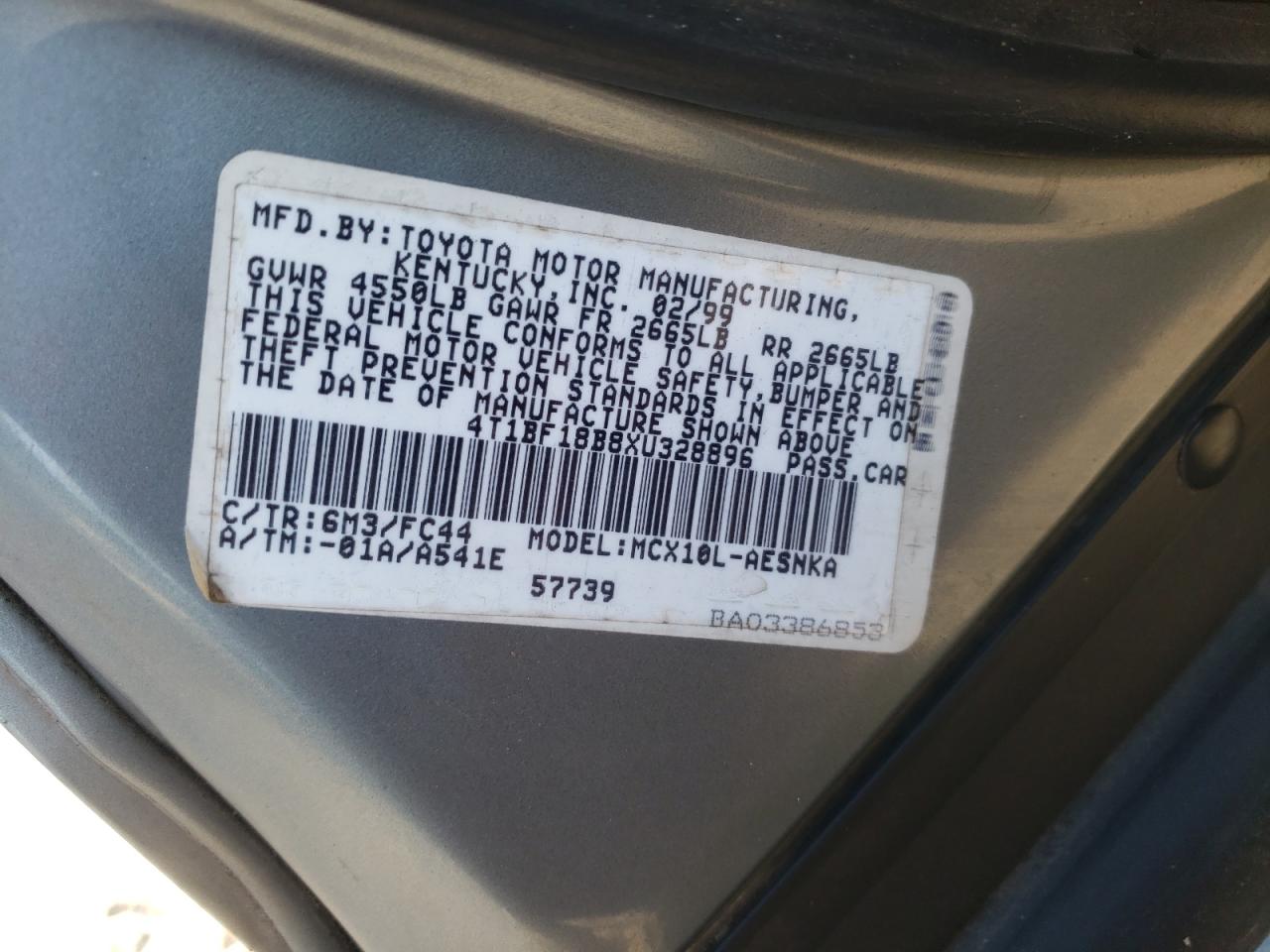 1999 Toyota Avalon VIN 4T1BF18B8XU328896 Copart auction photo, front end damage thumbnail 12