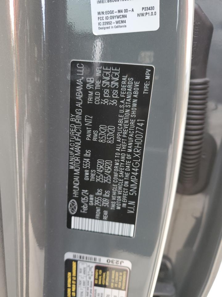 2024 Hyundai Santa Fe VIN 5NMP44GLXRH007741 Copart auction photo, front end damage thumbnail 15