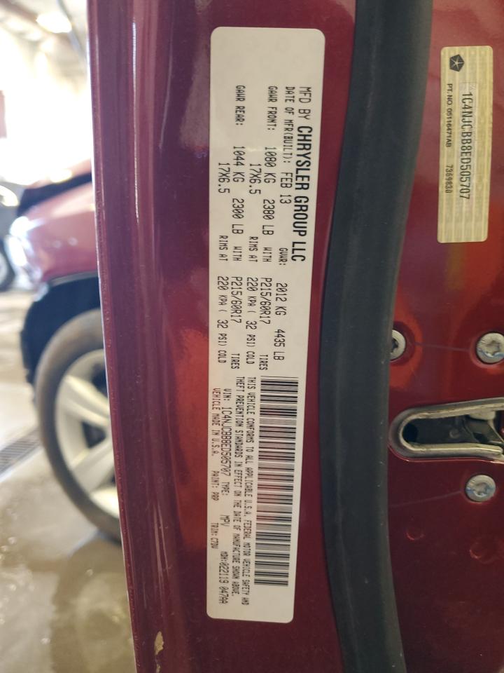2014 Jeep Compass VIN 1C4NJCBB8ED505707 Copart auction photo, front end damage thumbnail 12