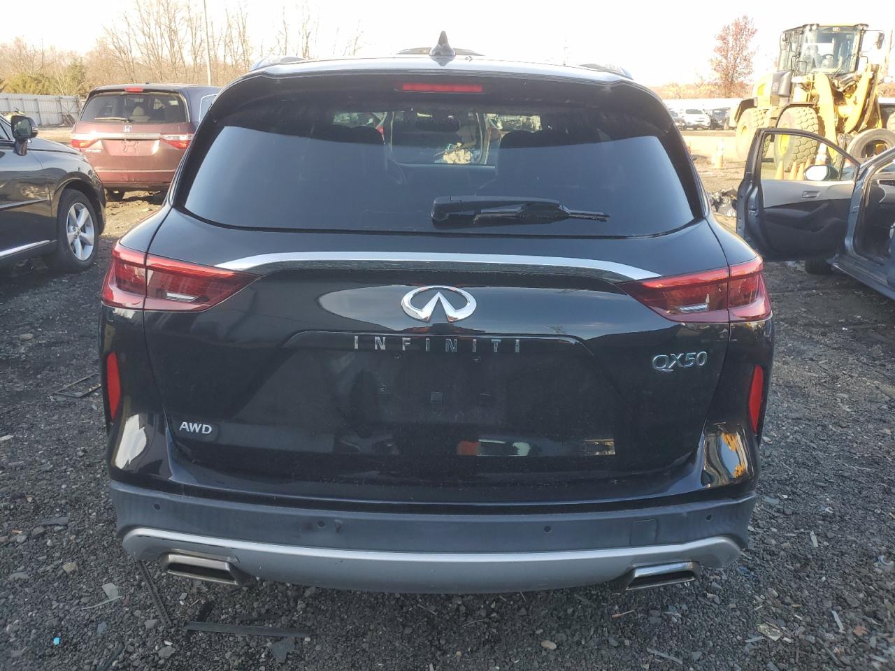 2019 Infiniti QX50 VIN 3PCAJ5M3XKF122047 Copart auction photo, side damage thumbnail 6