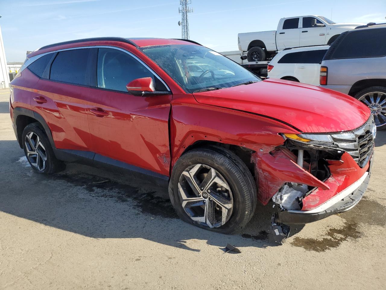 2022 Hyundai Tucson VIN 5NMJFCAE6NH097534 Copart auction photo, side / front end damage thumbnail 4