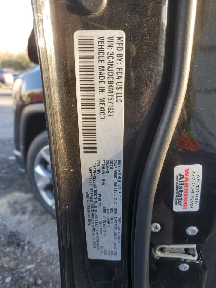 2021 Jeep Compass VIN 3C4NJDCB4MT571927 Copart auction photo, front end damage thumbnail 14