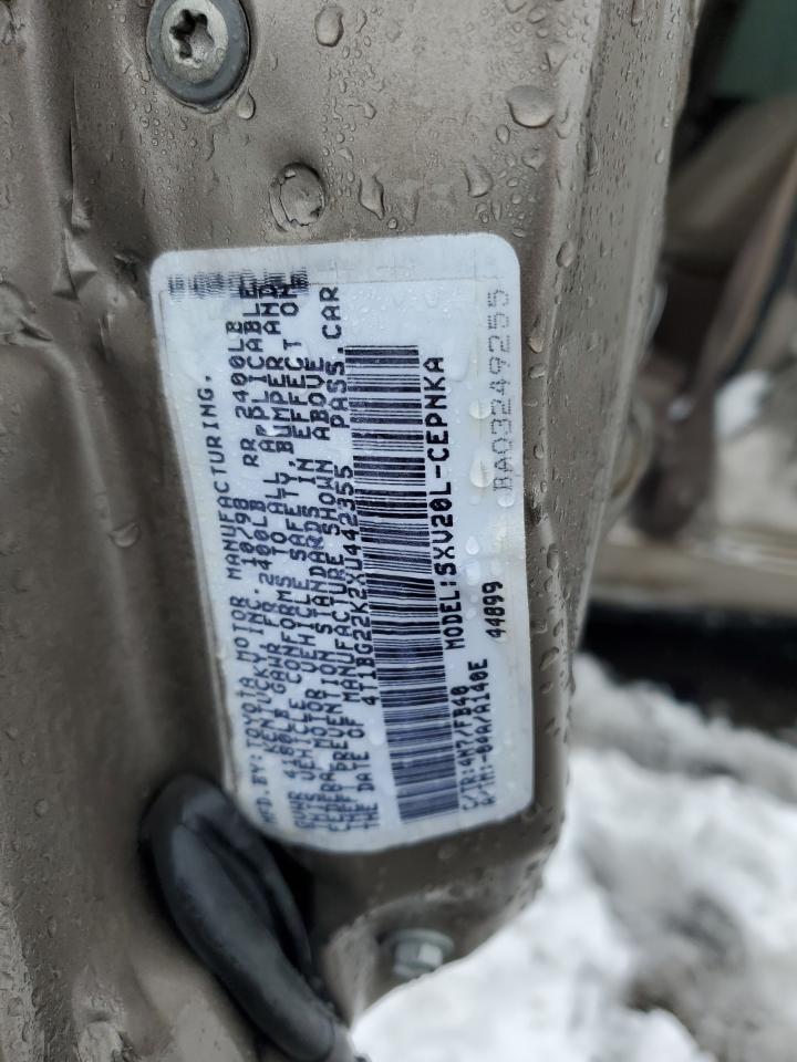 1999 Toyota Camry VIN 4T1BG22K2XU442355 Copart auction photo, side / front end damage thumbnail 12