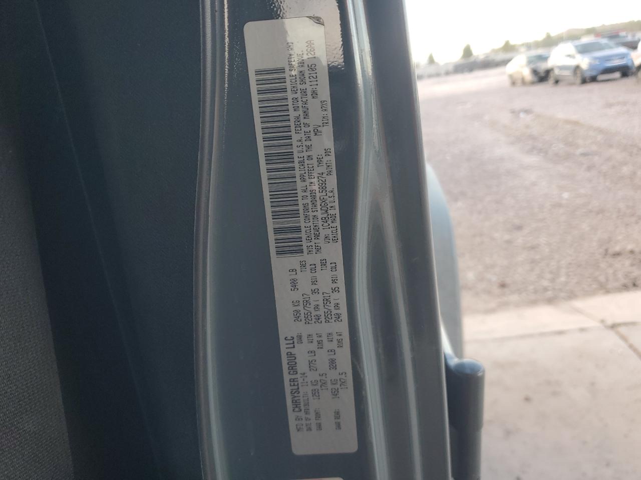 2015 Jeep Wrangler VIN 1C4BJWDGXFL589274 Copart auction photo, front end damage thumbnail 12