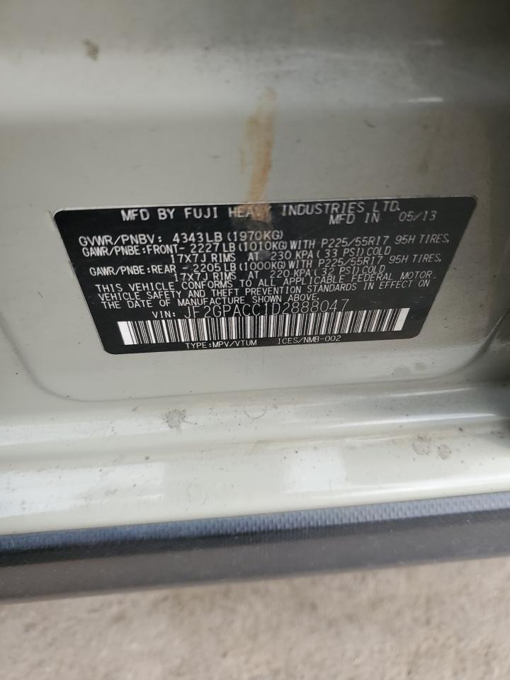 2013 Subaru XV VIN JF2GPACC1D2888047 Copart auction photo, normal wear / minor dent/scratches damage thumbnail 13