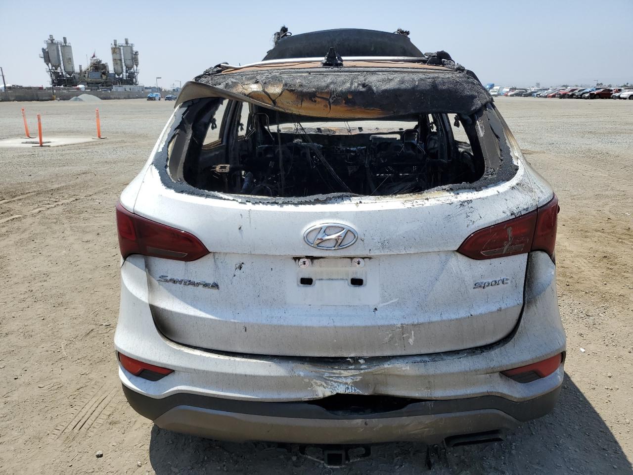 2018 Hyundai Santa Fe VIN 5NMZU3LB6JH057007 Copart auction photo, burn / burn - engine damage thumbnail 6