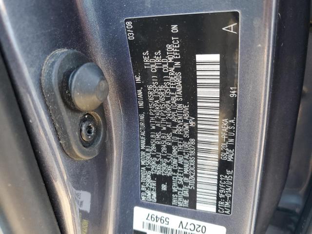2008 Toyota Sienna VIN 5TDZK23CX8S183788 Copart auction photo, front end / minor dent/scratches damage thumbnail 13
