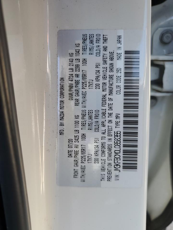 2020 Mazda CX-5 VIN JM3KFBCM0L0858355 Copart auction photo, front end / side damage thumbnail 15