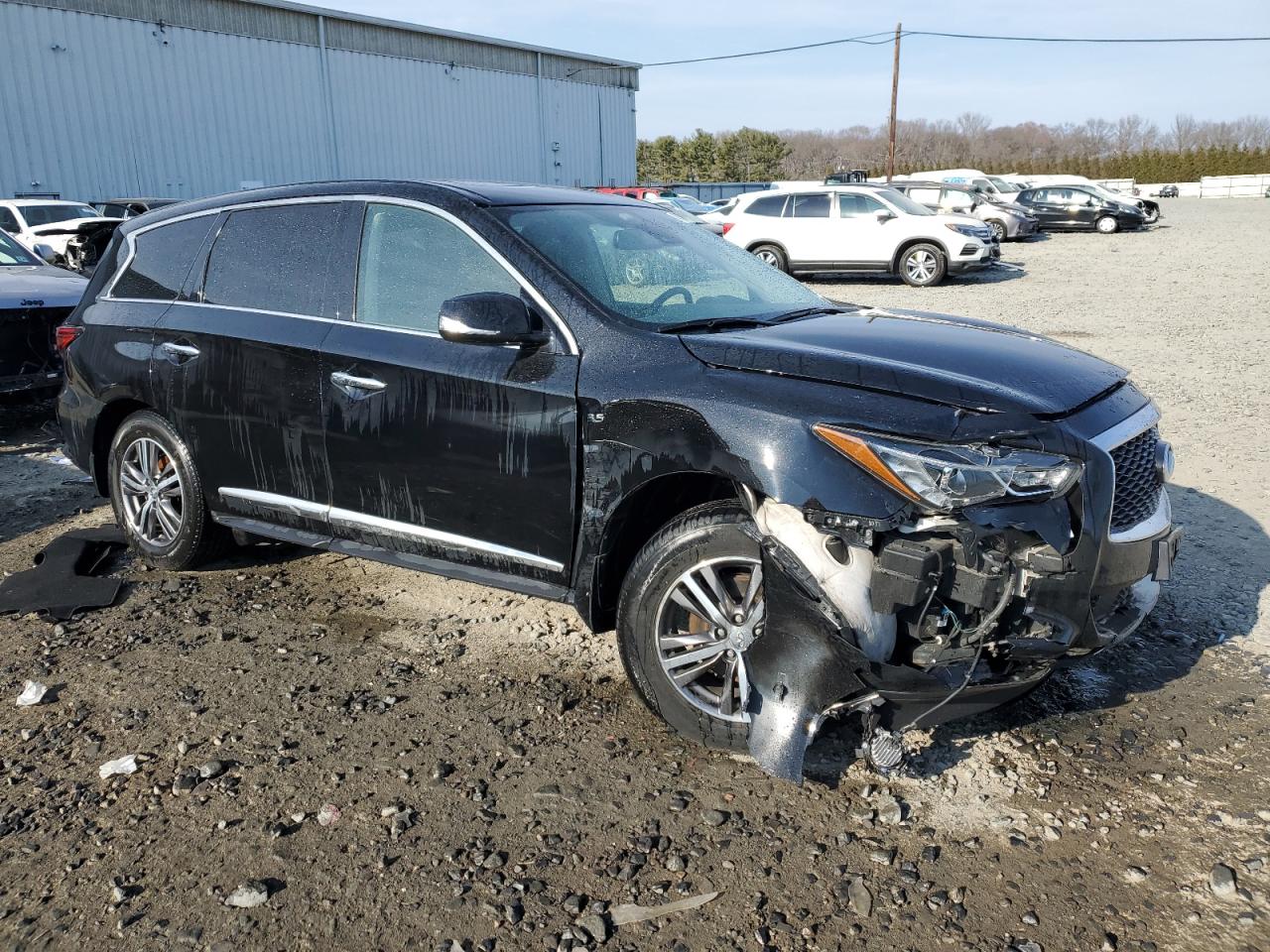 2020 Infiniti QX60 VIN 5N1DL0MM2LC525288 Copart auction photo, front end / side damage thumbnail 4
