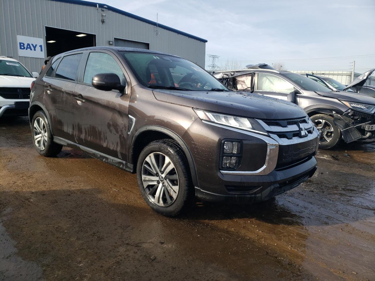 2021 Mitsubishi Outlander VIN JA4APVAU7MU035612 Copart auction photo, side / front end damage thumbnail 4