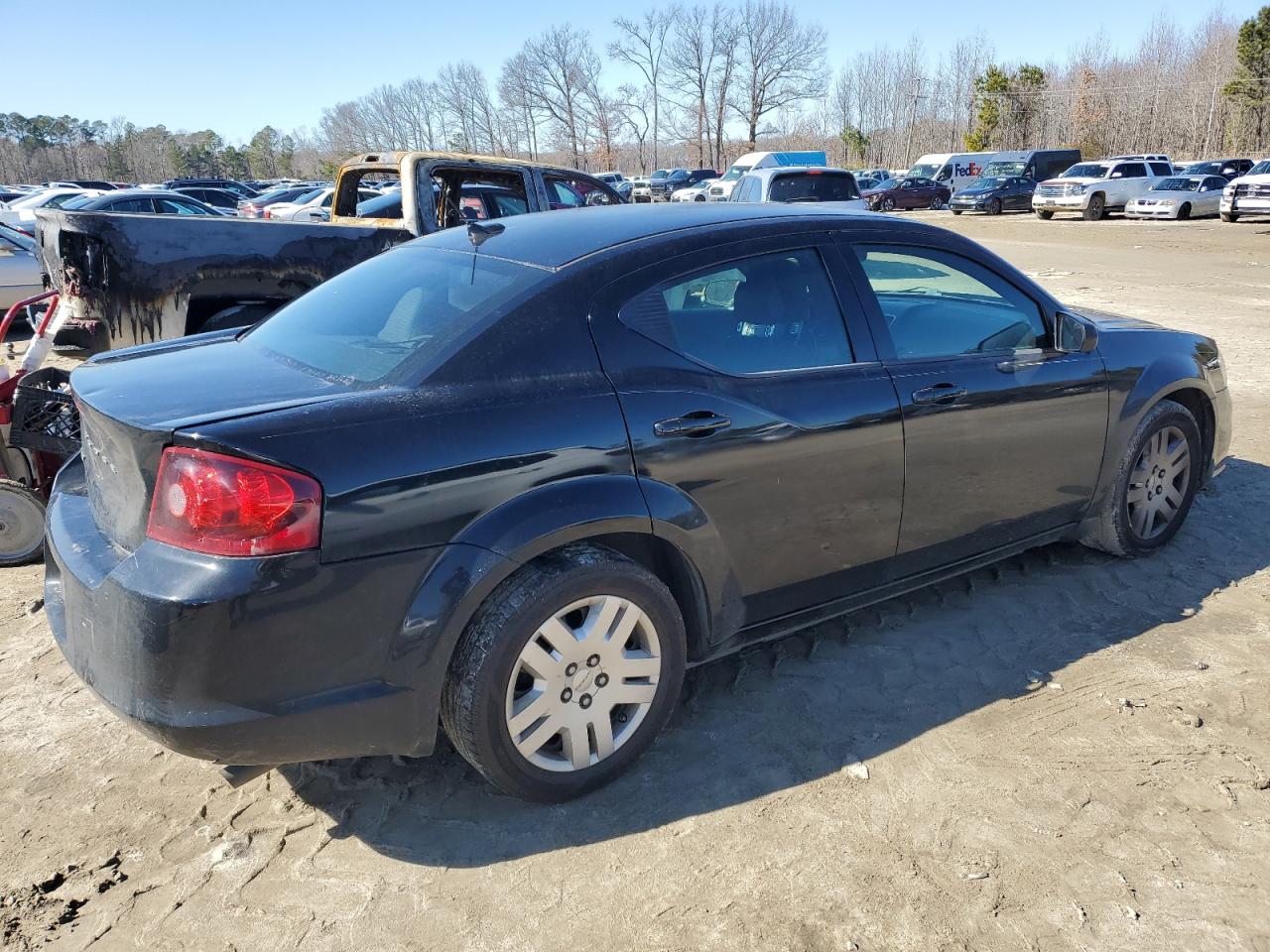 2014 Dodge Avenger VIN 1C3CDZAB7EN144357 Copart auction photo, rear end / minor dent/scratches damage thumbnail 3