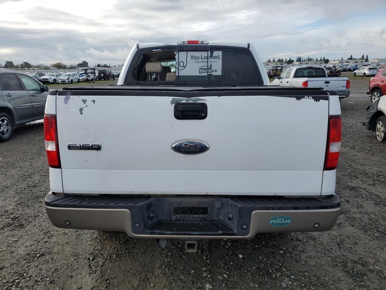 2006 Ford F-150 VIN 1FTPW12566KC46642 Copart auction photo, front end / top/roof damage thumbnail 6