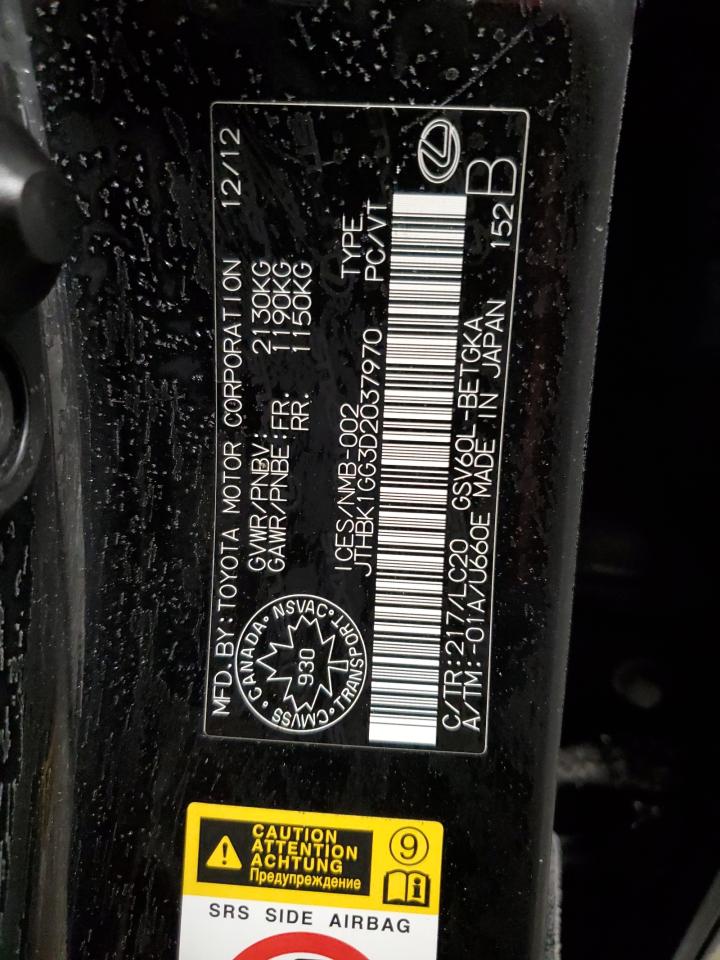 2013 Lexus ES VIN JTHBK1GG3D2037970 Copart auction photo, rear end / minor dent/scratches damage thumbnail 13