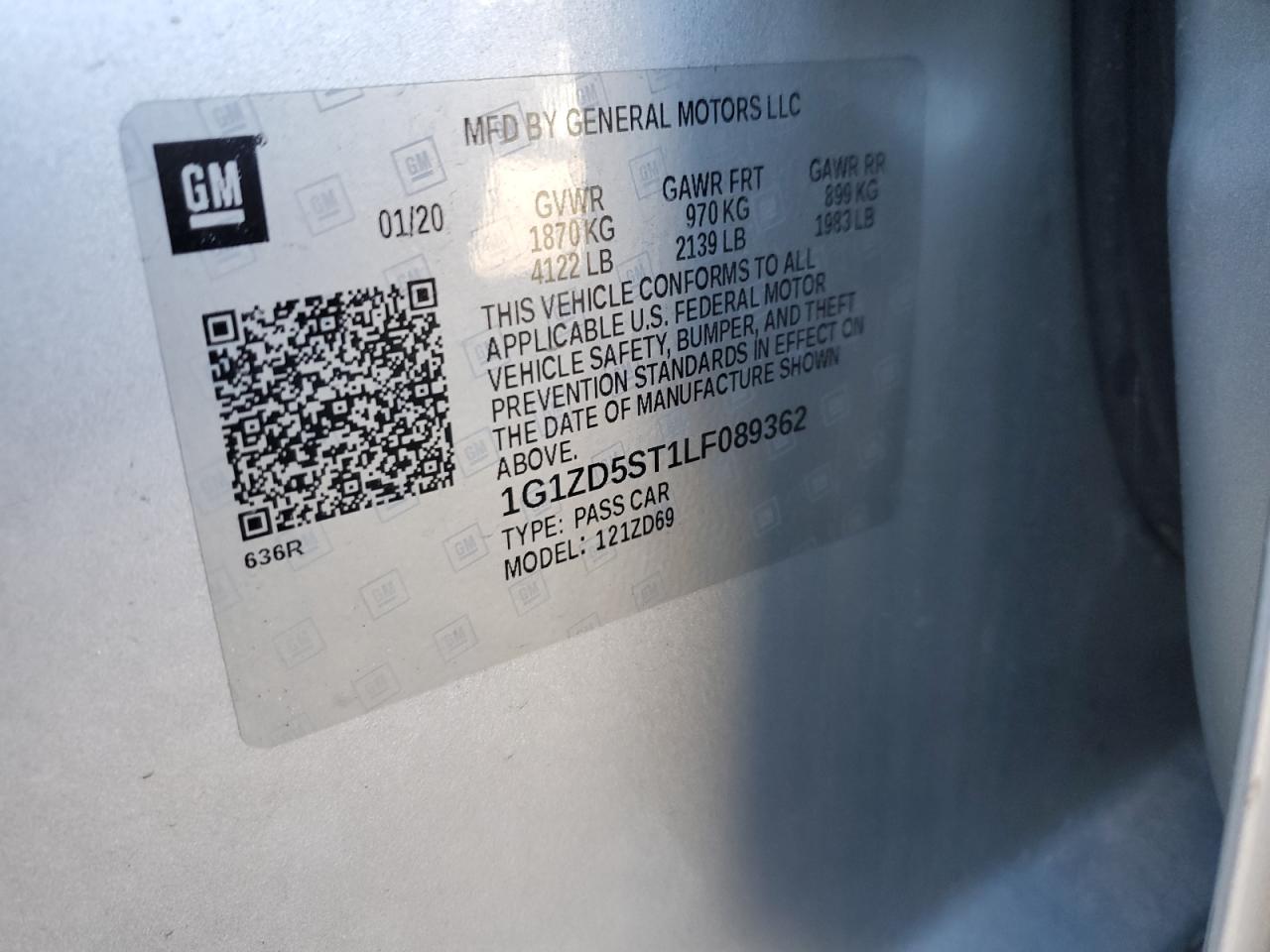 2020 Chevrolet Malibu VIN 1G1ZD5ST1LF089362 Copart auction photo, front end damage thumbnail 14