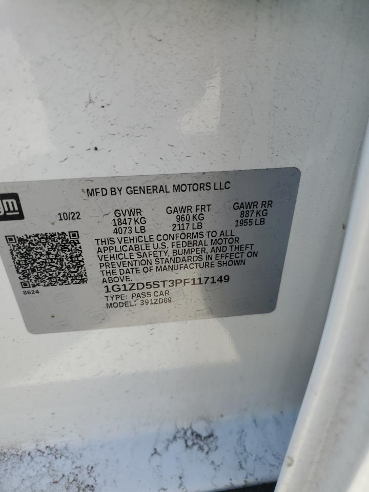2023 Chevrolet Malibu VIN 1G1ZD5ST3PF117149 Copart auction photo, rear end damage thumbnail 14