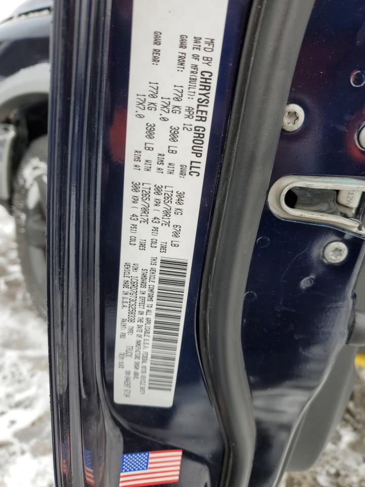 2012 Dodge RAM VIN 1C6RD7GT3CS258338 Copart auction photo, front end / side damage thumbnail 12