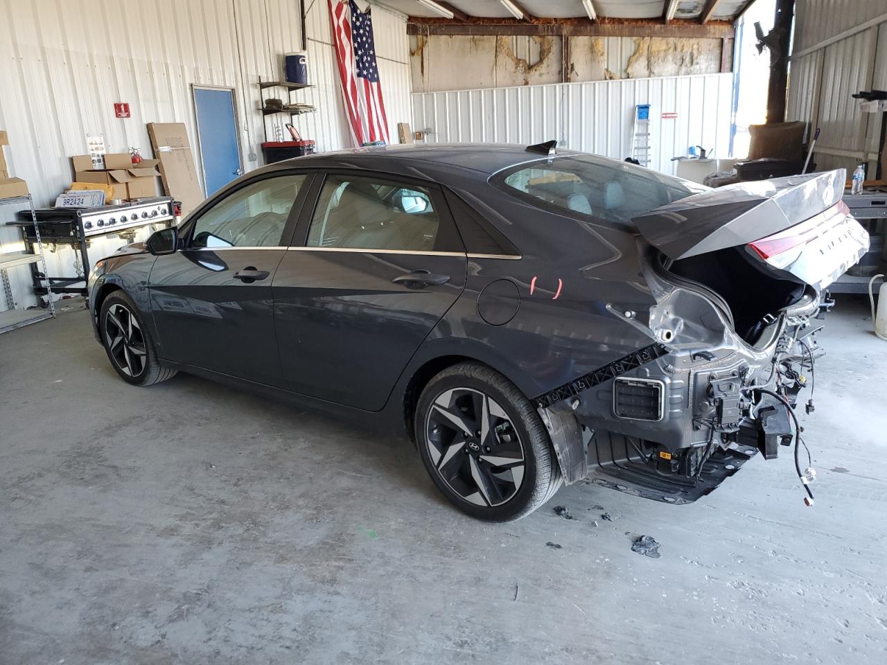 2023 Hyundai Elantra VIN KMHLN4AJXPU077129 Copart auction photo, rear end damage thumbnail 2