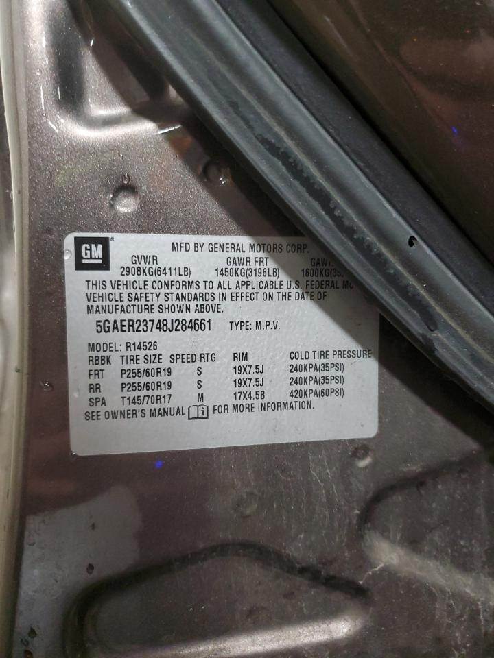 2008 Buick Enclave VIN 5GAER23748J284661 Copart auction photo, side damage thumbnail 13