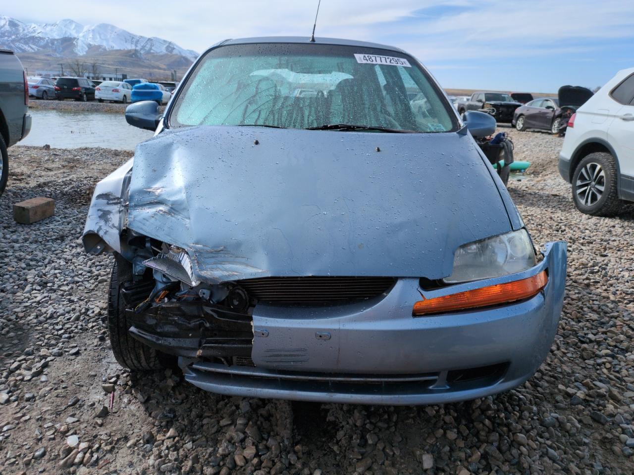 2007 Chevrolet Aveo VIN KL1TD66687B790945 Copart auction photo, front end / side damage thumbnail 5