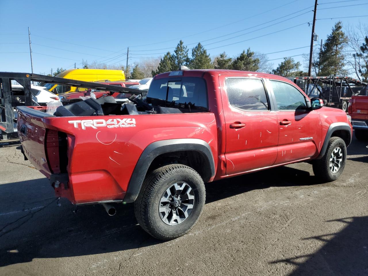 2021 Toyota Tacoma VIN 5TFCZ5AN9MX258945 Copart auction photo, side / rear end damage thumbnail 3