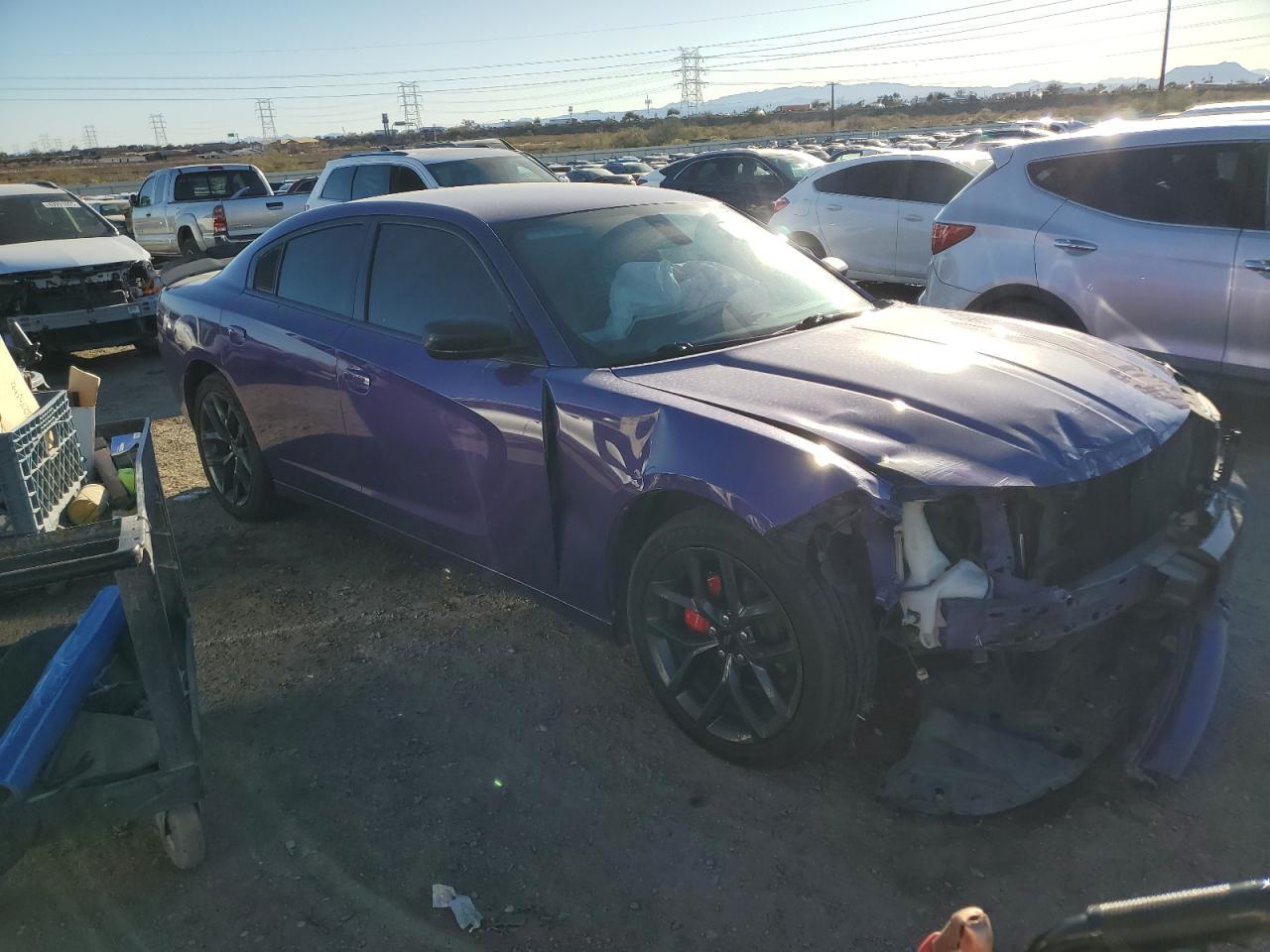 2019 Dodge Charger VIN 2C3CDXBG2KH598857 Copart auction photo, front end / frame damage damage thumbnail 4