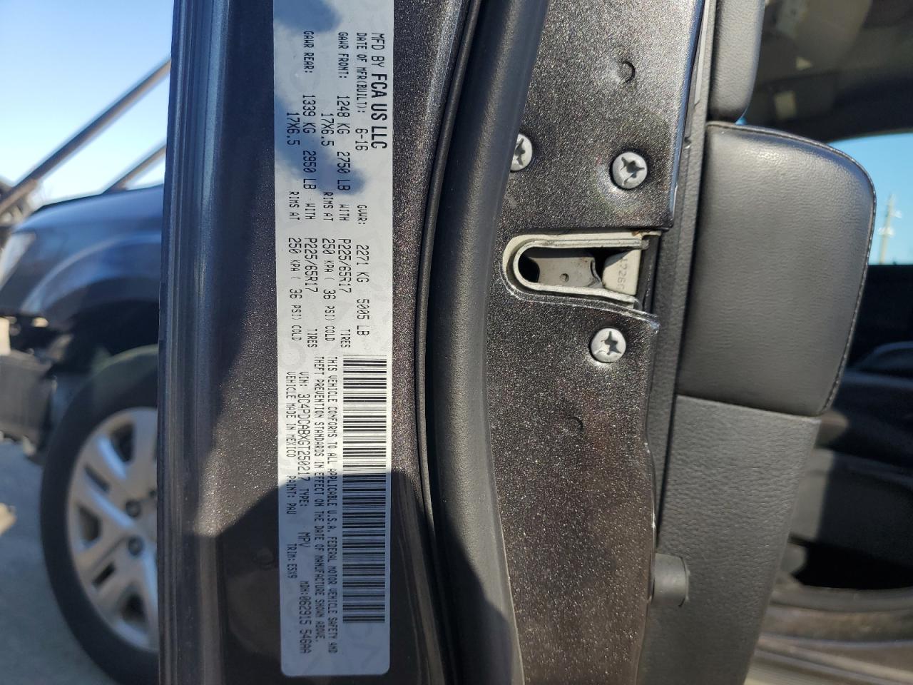 2016 Dodge Journey VIN 3C4PDCABXGT250217 Copart auction photo, front end / mechanical damage thumbnail 15