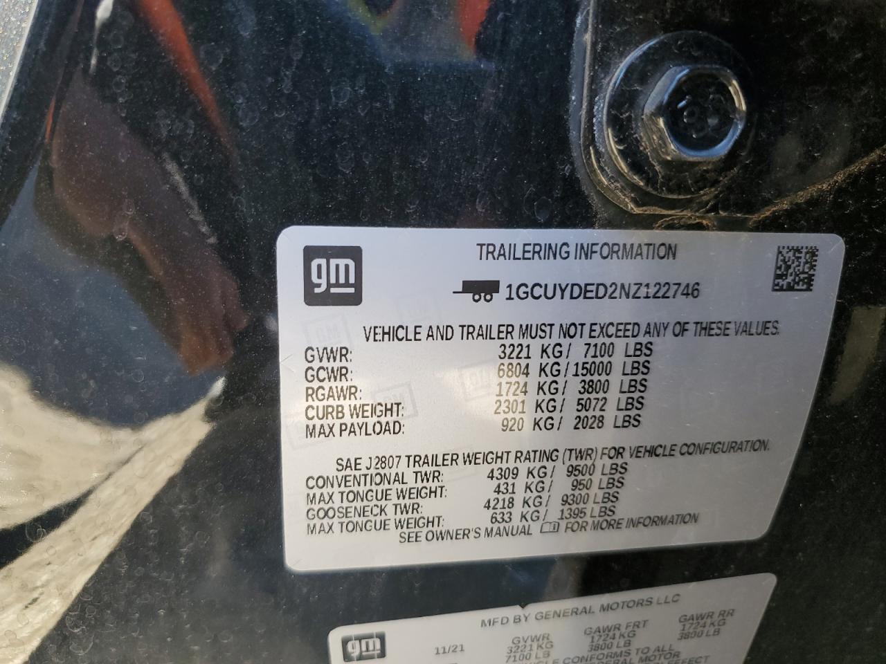 2022 Chevrolet Silverado VIN 1GCUYDED2NZ122746 Copart auction photo, front end damage thumbnail 12